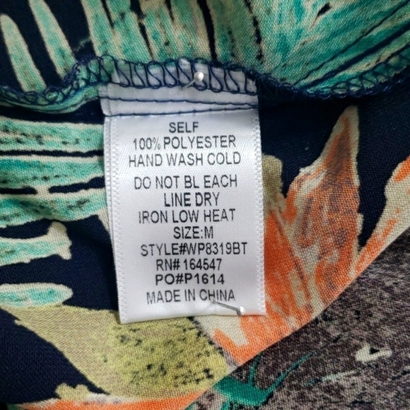 Flawless~Woman Size M~Green/Black Floral Print Pants Wide Leg Flare. - Picture 7 of 7